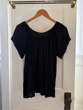 Hatch Black Pleated Nursing Blouse